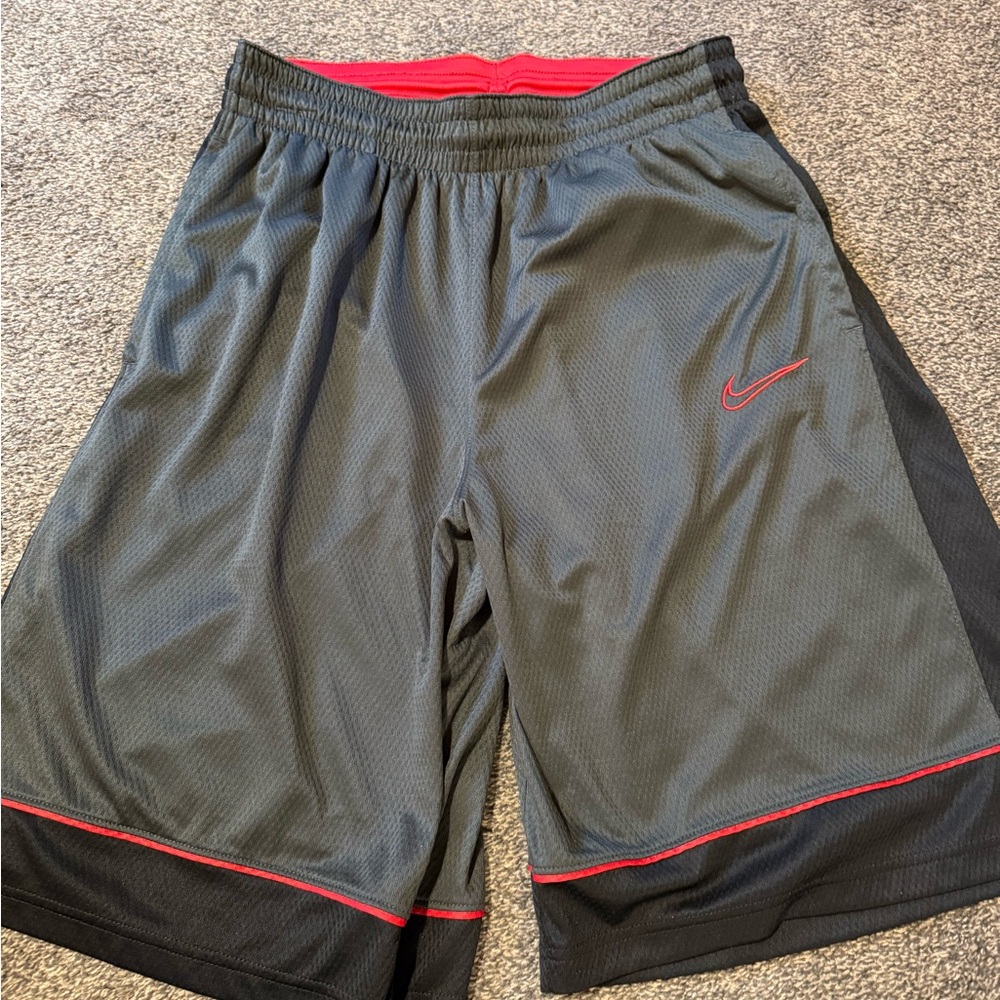 Nike Men's Black and Red Athletic Shorts